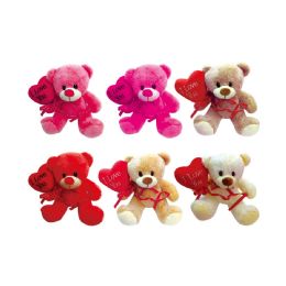 24 Pieces Bear With Heart Ballloon - Valentines