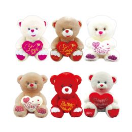48 Pieces Bear With Heart 4 Design - Valentines