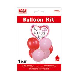 48 Wholesale 7pc Balloon Set Heart
