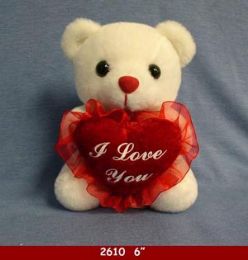 240 Bulk White Bear With Love Heart