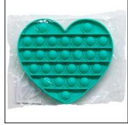 96 Bulk 6 Inch Heart Shape Push Pop Bubble Toy In Pp Bag Assorted