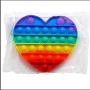96 Bulk 6 Inch Colorful Heart Shape Push Pop Bubble Toy In pp