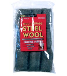72 Pieces 9 Piece Steel Wool 3 Grade - Scouring Pads & Sponges