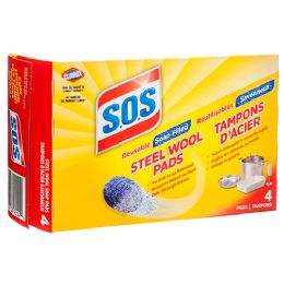 72 Pieces 4 Piece Sos Steel Wool Pads - Scouring Pads & Sponges