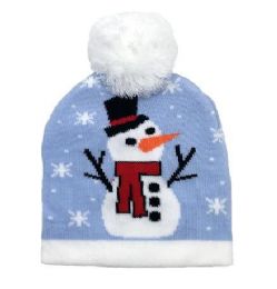 24 Wholesale Children's Christmas Frosty Beanie