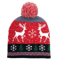 24 Wholesale Children's Christmas Reindeer Beanie