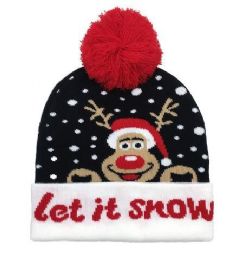 24 Wholesale Christmas Let It Snow Beanie