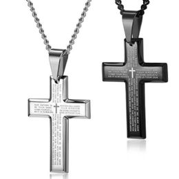 48 Units of Stainless Steel Christian Cross Necklace Lord's Prayer - Jewelry & Accessories