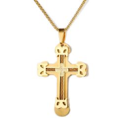 48 Units of Stainless Steel Christian Cross Necklace Orthodox - Jewelry & Accessories