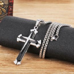 48 Units of Stainless Steel Christian Cross Necklace Risen 9" Nails - Jewelry & Accessories