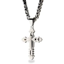 48 Units of Stainless Steel Christian Cross Necklace Silver - Jewelry & Accessories