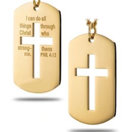 48 Units of Stainless Steel Christian Cross Necklace Through Christ - Jewelry & Accessories