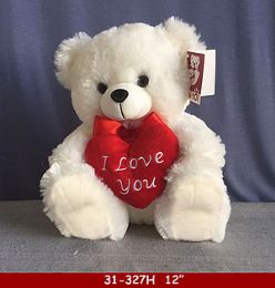 36 of White Sitting Bear With Love Heart