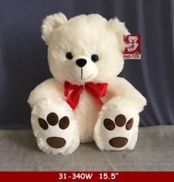 18 Units of Soft Sitting White Bear - Plush Toys