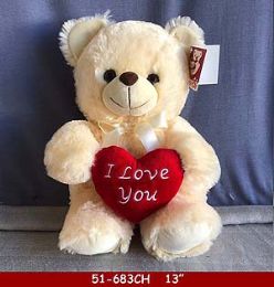 27 Pieces Cream Bear With Heart - Plush Toys