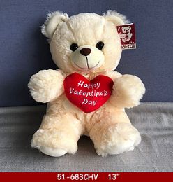 27 Units of Cream Bear With Valentines Day Heart - Plush Toys