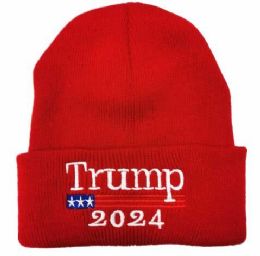 24 Units of Trump 2024 Beanie Red Wholesale - Winter Hats