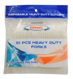 96 Units of 51 Piece Plastic Forks - Disposable Cutlery