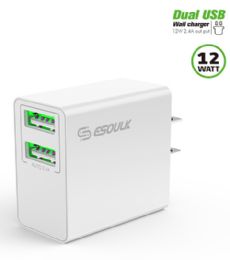 24 Units of 2.4a Dual Usb Wall Adater White 12 Watt - Chargers & Adapters