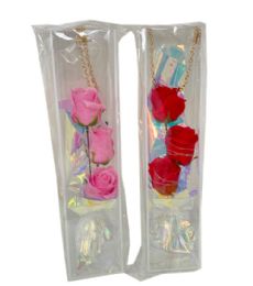 12 Units of 3 Rose With Light In Case - Artificial Flowers