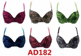 120 of Fashion Padded Bras Packed Assorted Colors With Adjustable Straps Size 32 B To 42 B