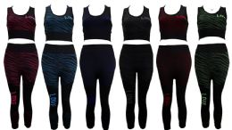 72 of Women Fur Lined Yoga Set Size Assorted