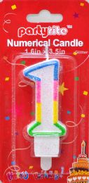 600 Units of #1 Birthday Candles -Glitter - Candles & Accessories