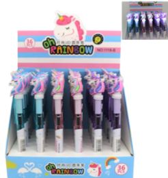 72 Wholesale Pen Unicorn Light up