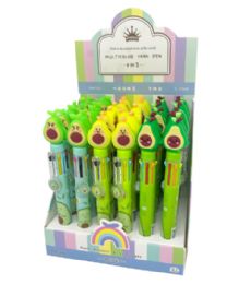 72 Wholesale Avocado Light Up Pen Multi Color