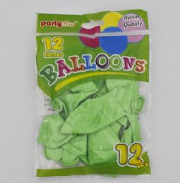 144 Wholesale 12" Helium Balloons - Lite Green