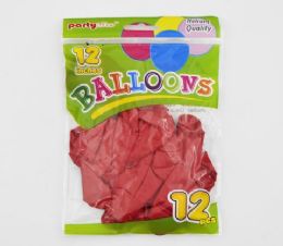 144 Wholesale 12" Helium Balloons - Red