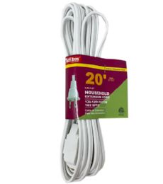 25 Pieces 20 Foot White Extension Cord Indoor - Electrical
