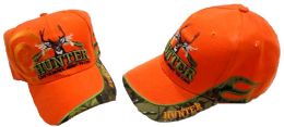24 Bulk Orange Color Live To Hunt/ Hunt To Live Baseball Cap
