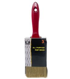 48 Units of 3 Inch Paint Brush Red Handle - Paint and Supplies