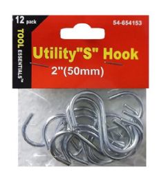 72 Units of 12 Piece 2 Inch Utility S Hook - Hooks