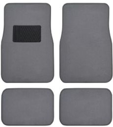 10 Wholesale 4 Piece Auto Floor Mat Med Grey Universal