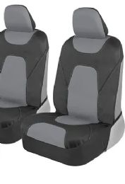 12 Pieces Motor Trend 2 Piece Car Seat Cover Black And Grey - Auto Sunshades and Mats