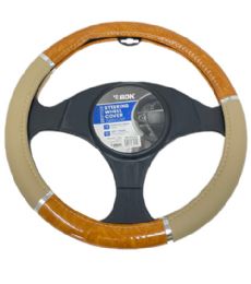 36 Pieces Steering Wheel Cover Wood Grain Beige - Auto Steering Wheel Covers
