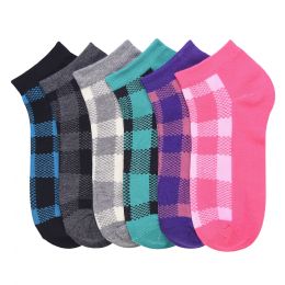 432 Bulk Mamia Spandex Socks (tartan2) Size 9-11