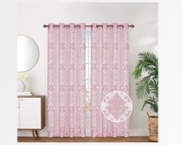 12 Pieces Curtain Panel Grommet Color Pink - Window Curtains