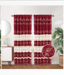 12 Bulk Curtain Panel Rod Pocket Color Burgundy