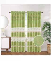 12 Wholesale Curtain Panel Rod Pocket Color Green