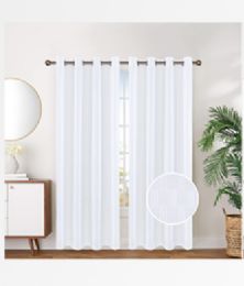 12 Pieces Curtain Panel Grommet Color White - Window Curtains