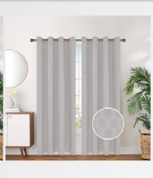 12 Pieces Curtain Panel Grommet Color Silver - Window Curtains