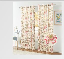 12 Pieces Curtain Panel Grommet Color Pink - Window Curtains