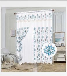 12 Bulk Curtain Panel Rodpocket Color Blue