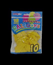 144 Bulk 12ct 12" Helium Pearl Balloons - Lite Yellow