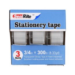 144 Units of 3pc Super Clear Stationery Tape - Tape & Tape Dispensers