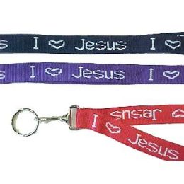 48 Units of I Love Jesus Lanyard - Accessories