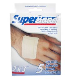 72 Units of 5 Piece 2x3 Adhesive Wound Dressings - Bandages and Support Wraps